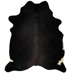 vidaXL Rug Genuine Cowhide Black 150x170 cm