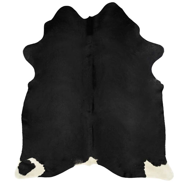 vidaXL Rug Genuine Cowhide Black 150x170 cm