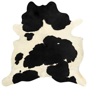 vidaXL Rug Genuine Cowhide Black and White 150x170 cm