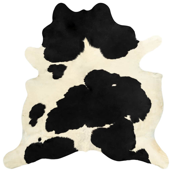 vidaXL Rug Genuine Cowhide Black and White 150x170 cm