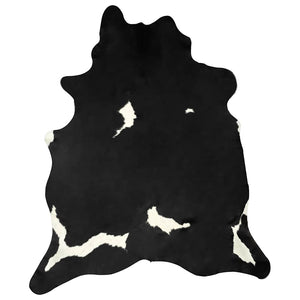 vidaXL Rug Genuine Cowhide Black and White 150x170 cm