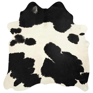 vidaXL Rug Genuine Cowhide Black and White 150x170 cm