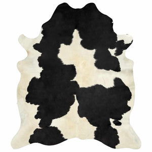 vidaXL Rug Genuine Cowhide Black and White 150x170 cm