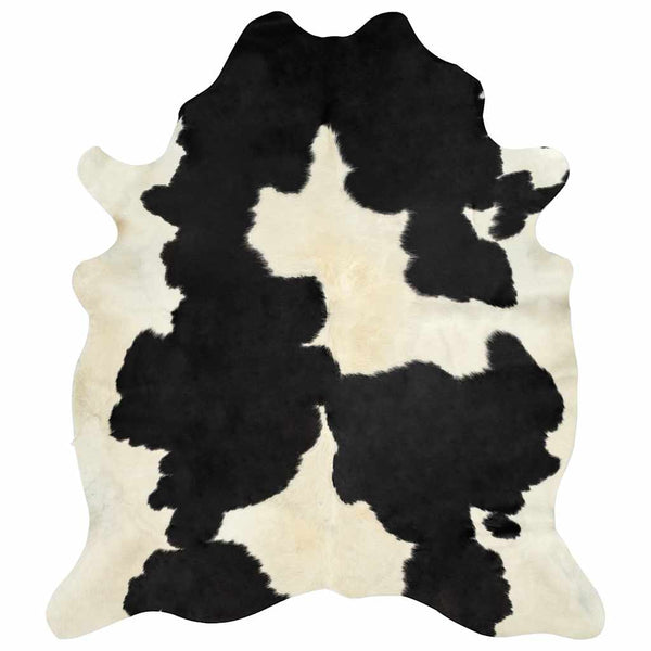vidaXL Rug Genuine Cowhide Black and White 150x170 cm