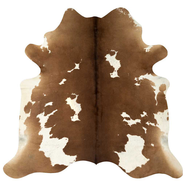 vidaXL Rug Genuine Cowhide Brown and White 150x170 cm