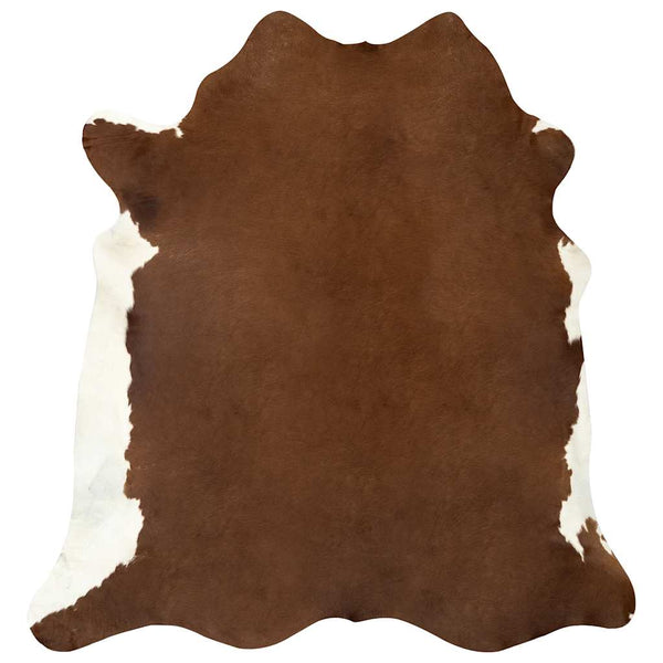 vidaXL Rug Genuine Cowhide Brown and White 150x170 cm