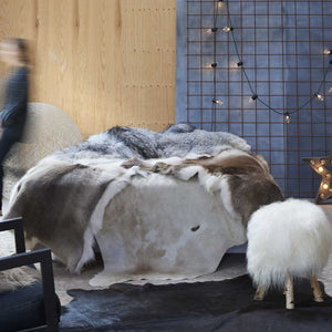 vidaXL Rug Genuine Cowhide Brown and White 150x170 cm