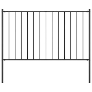 vidaXL Woerden Fence Panel with Post Steel 1.7 x 1.25 m Black