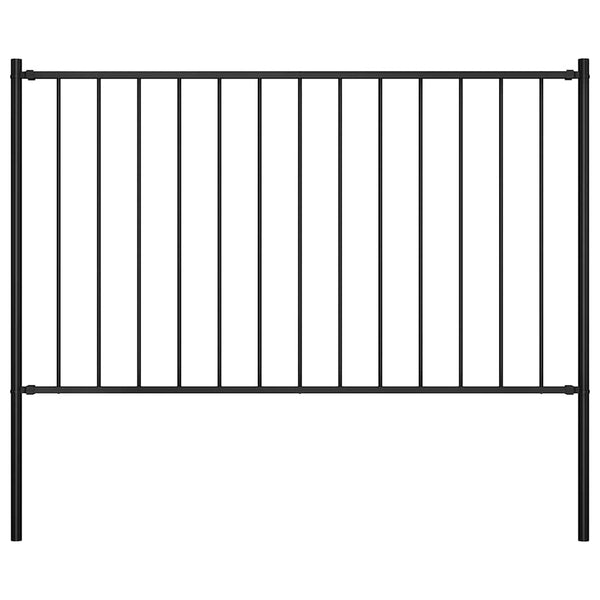 vidaXL Woerden Fence Panel with Post Steel 1.7 x 1.25 m Black