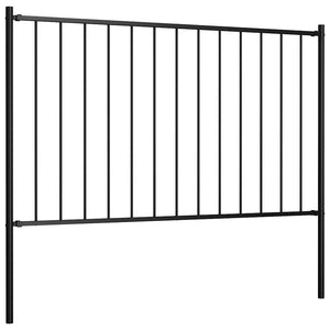 vidaXL Woerden Fence Panel with Post Steel 1.7 x 1.25 m Black