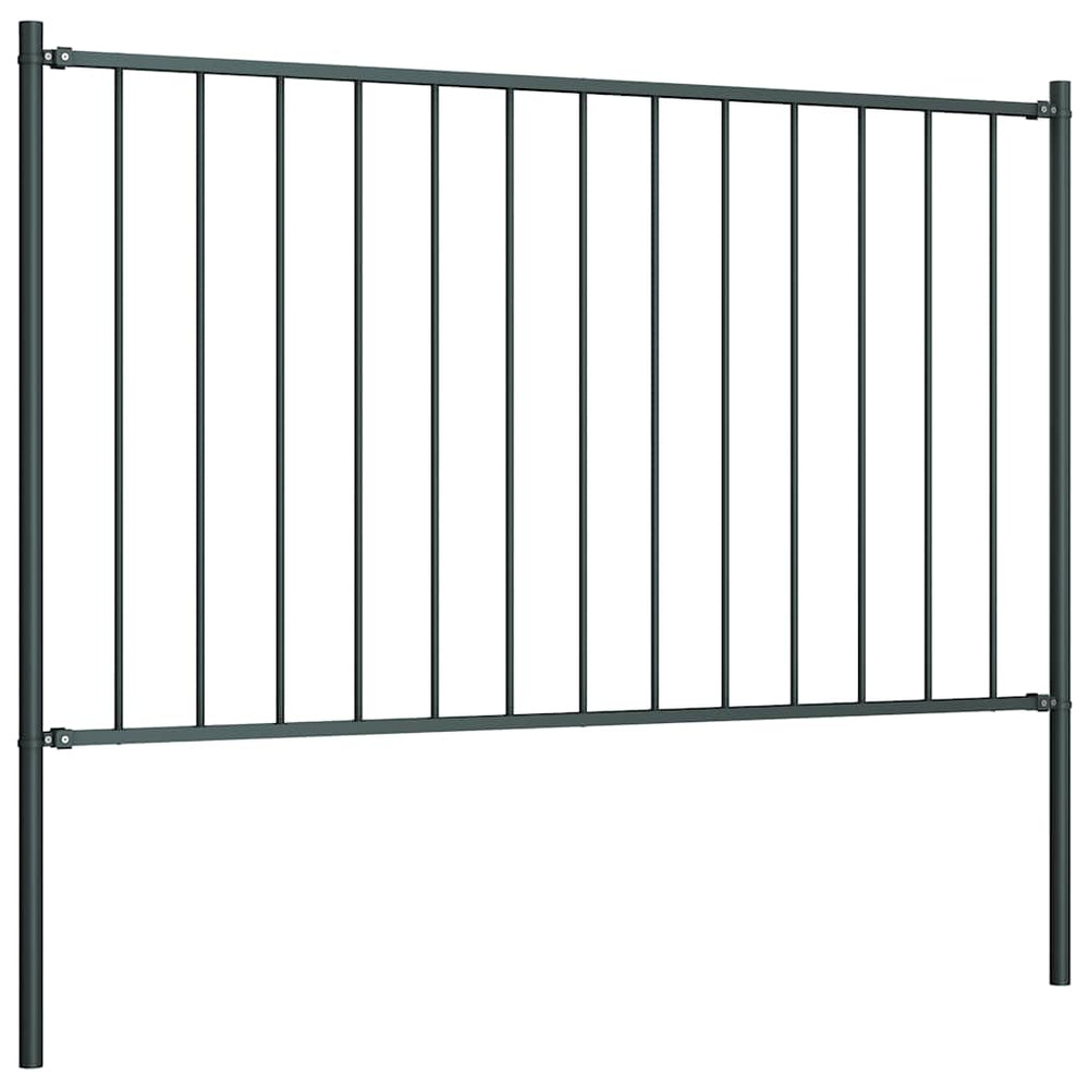 vidaXL Woerden Fence Panel with Post Steel 1.7 x 0.75 m Anthracite