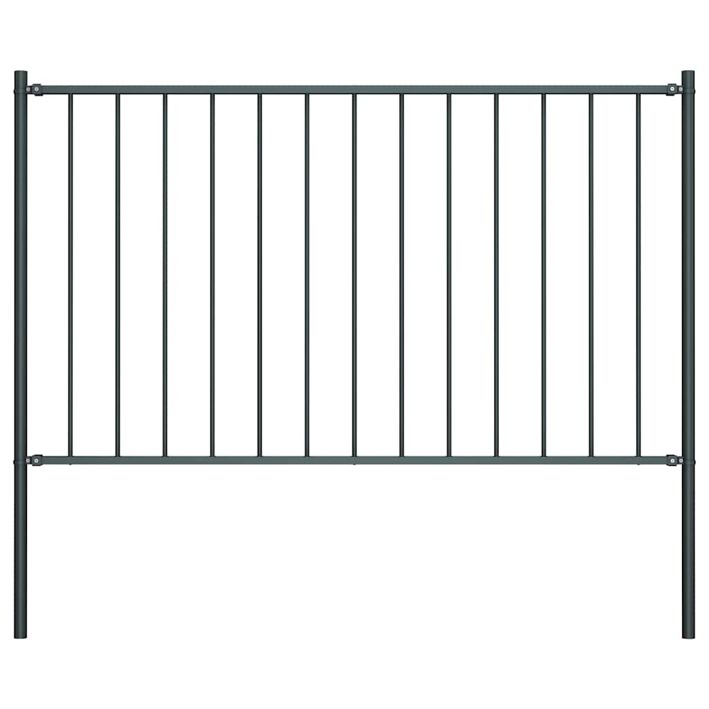 vidaXL Fence Panel Woerden with Post Steel 1.7 x 1 m Anthracite