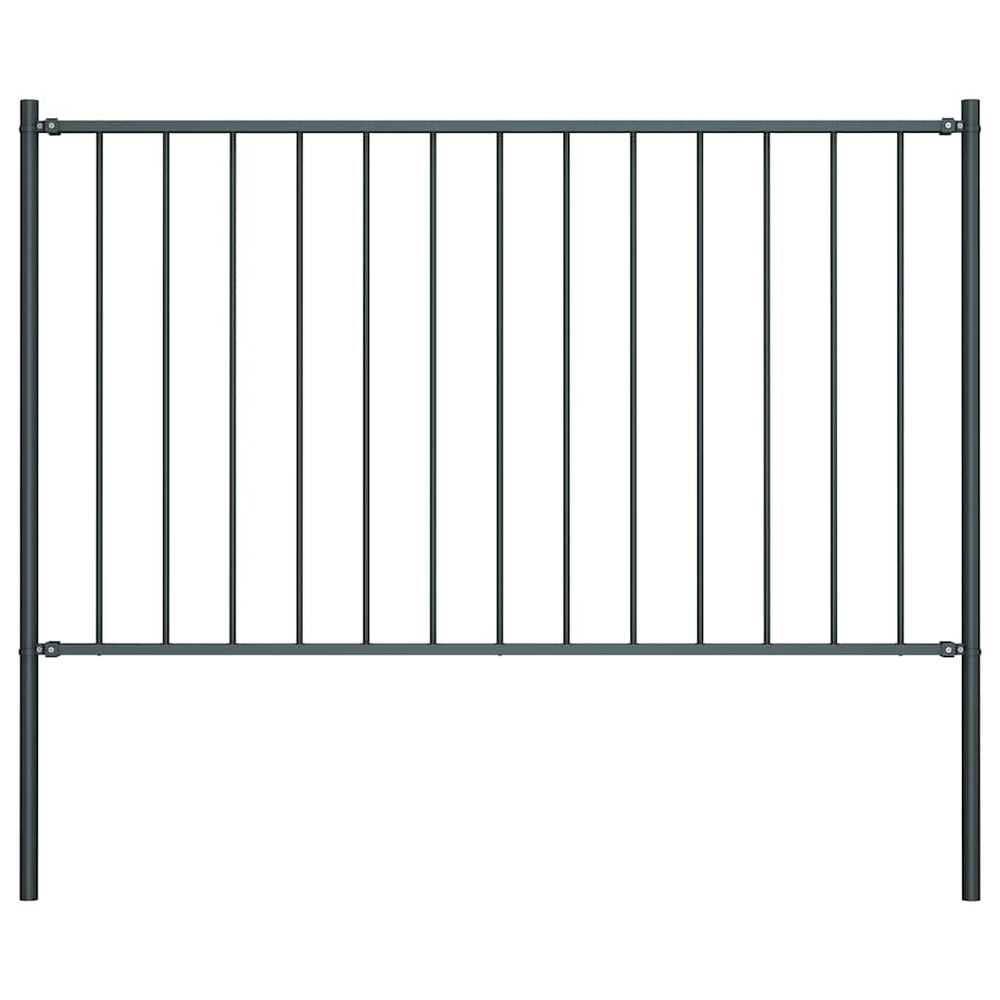 vidaXL Woerden Fence Panel with Posts Steel 1.7 x 1.25 m Anthracite