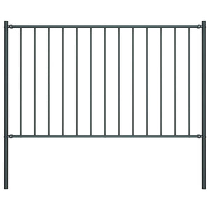 vidaXL Woerden Fence Panel with Posts Steel 1.7 x 1.25 m Anthracite