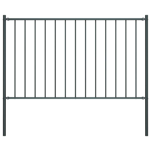 vidaXL Woerden Fence Panel with Posts Steel 1.7 x 1.25 m Anthracite