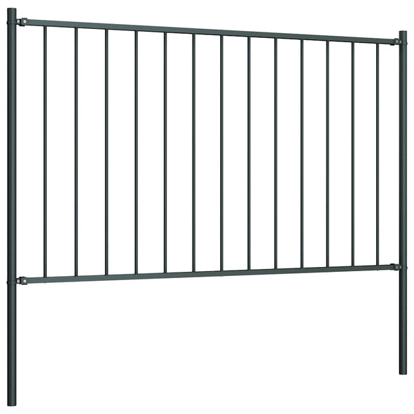vidaXL Woerden Fence Panel with Posts Steel 1.7 x 1.25 m Anthracite