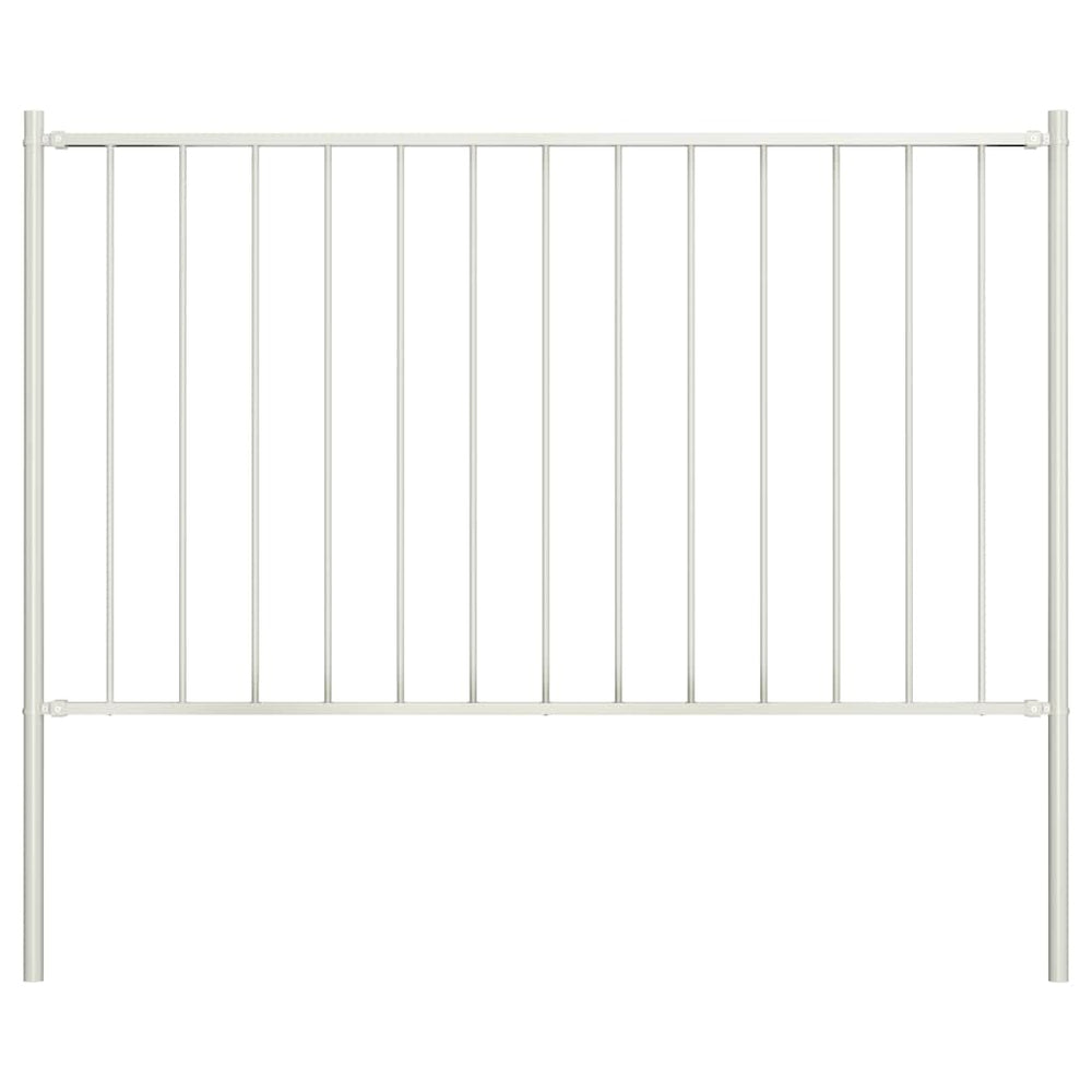 vidaXL Fence Panel Woerden with Posts Steel 1.7 x 0.75 m White