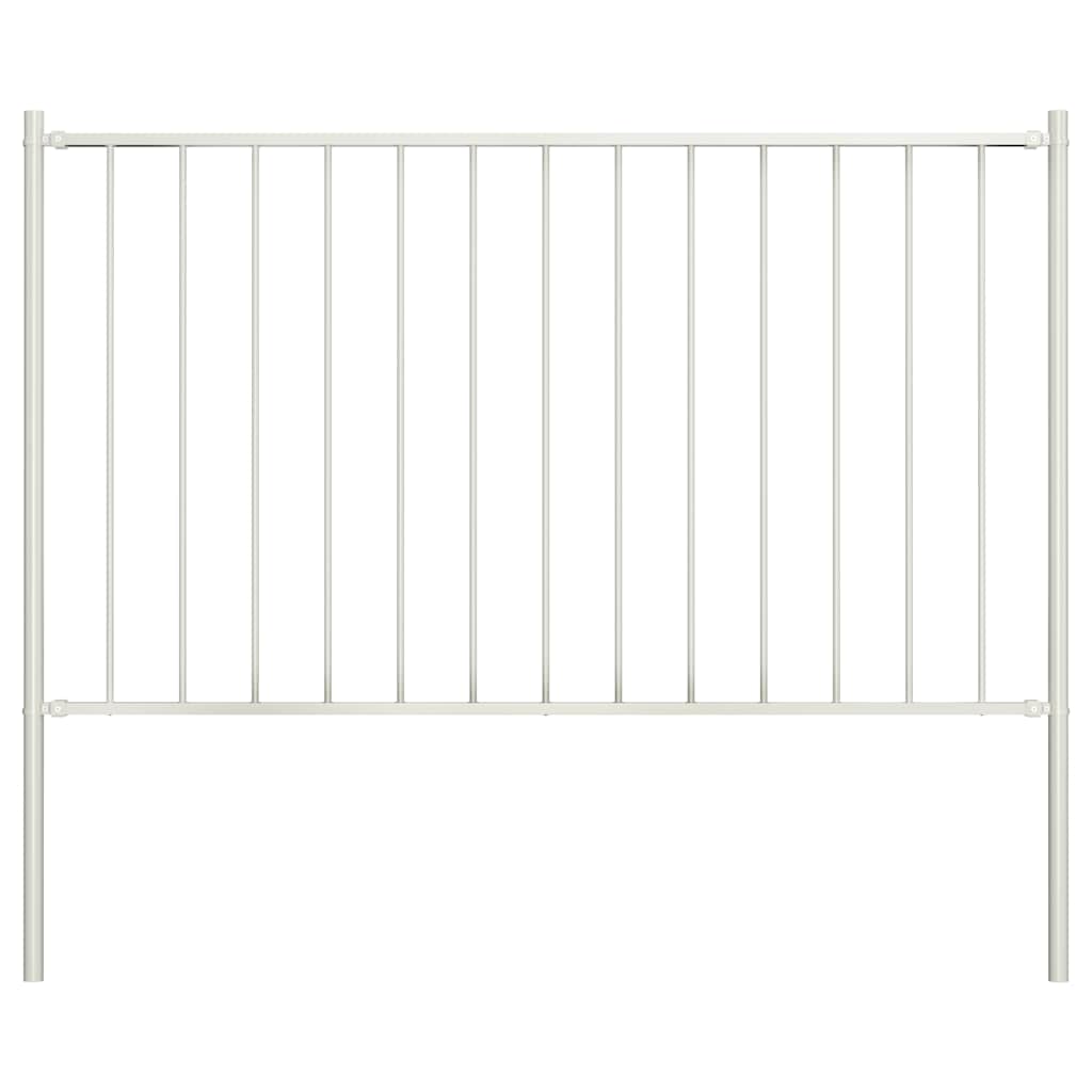 vidaXL Fence Panel Woerden with Posts Steel 1.7 x 0.75 m White