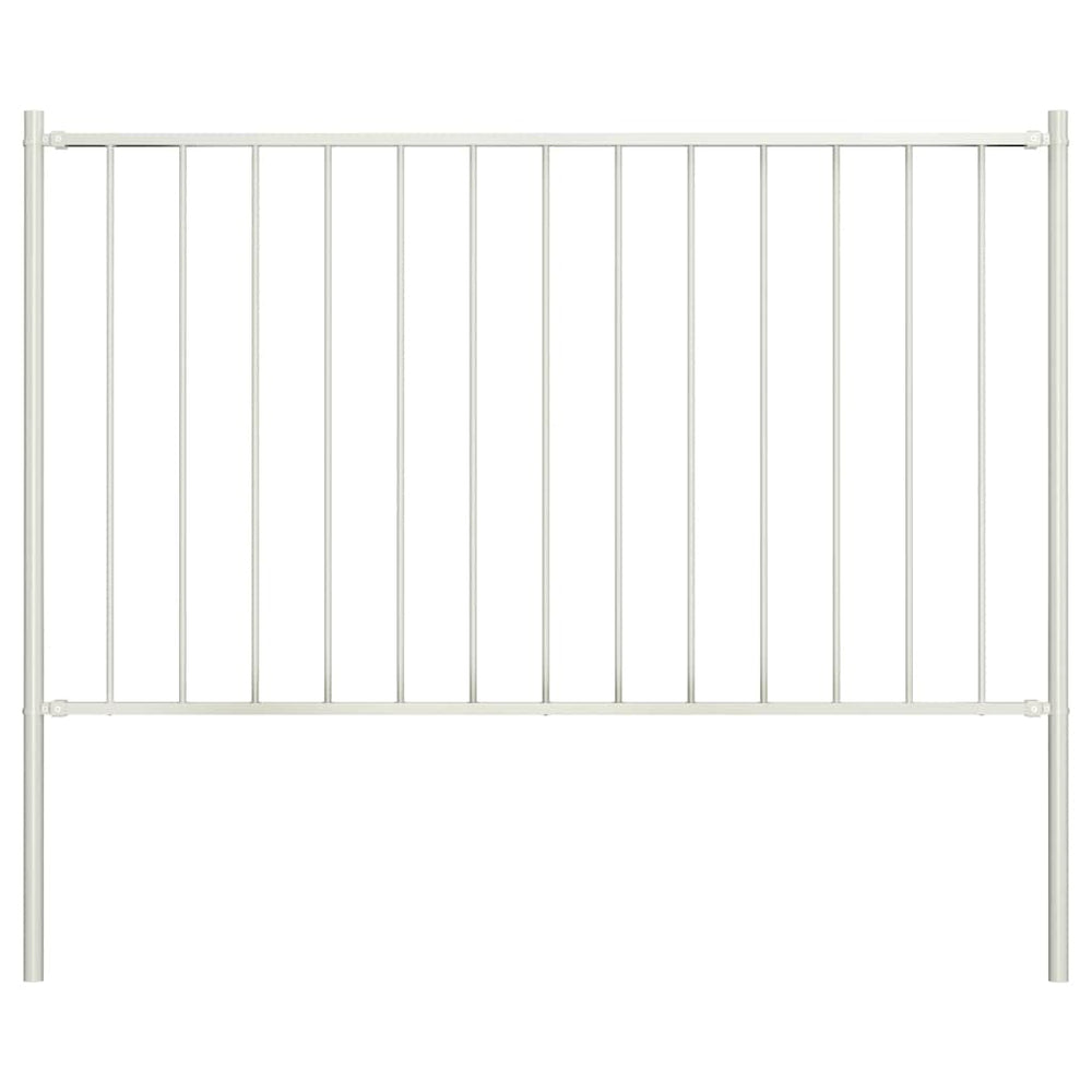 vidaXL Woerden Fence Panel with Posts Steel 1.7 x 1 m White
