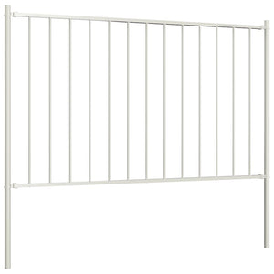 vidaXL Woerden Fence Panel with Posts Steel 1.7 x 1 m White
