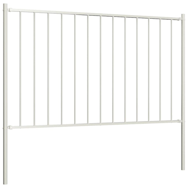 vidaXL Woerden Fence Panel with Posts Steel 1.7 x 1 m White