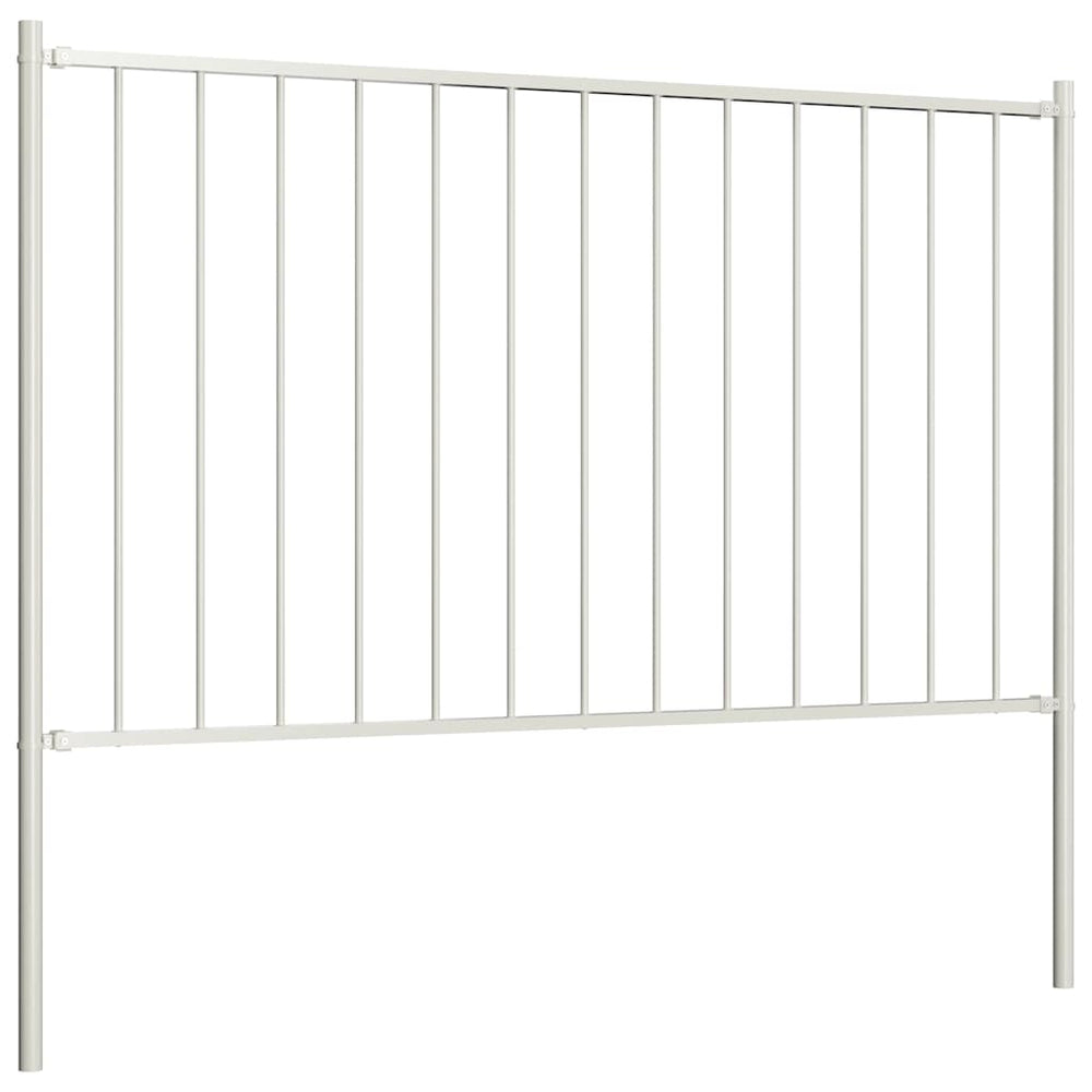 vidaXL Fence Panel Woerden with Post Steel 1.7 x 1.25 m White