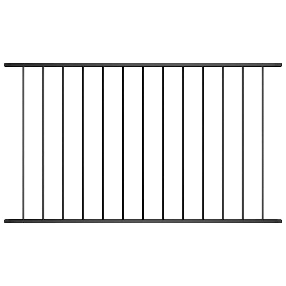 vidaXL Woerden Fence Panel Powder-Coated Steel 1.7 x 1 m Black