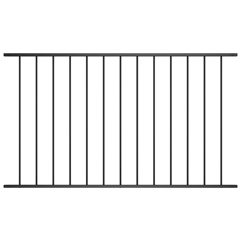 vidaXL Woerden Fence Panel Powder-Coated Steel 1.7 x 1 m Black