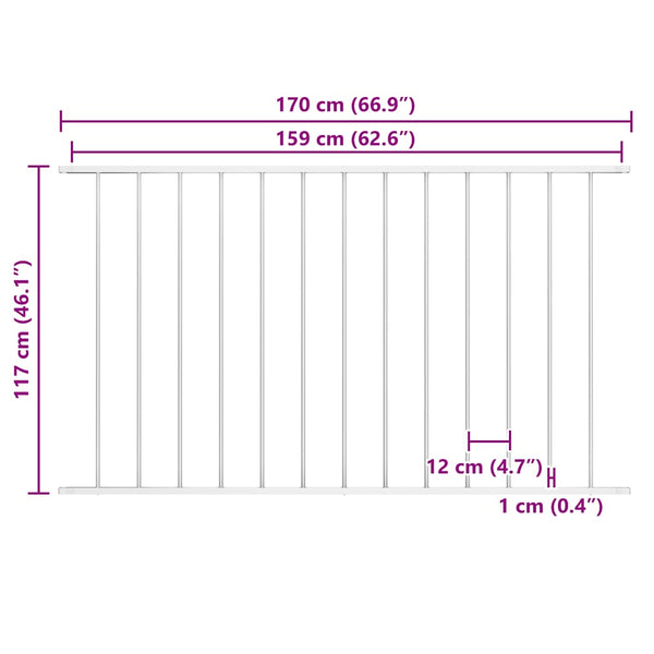 vidaXL Fence Panel Woerden Powder-Coated Steel 1.7 x 1.17 m White