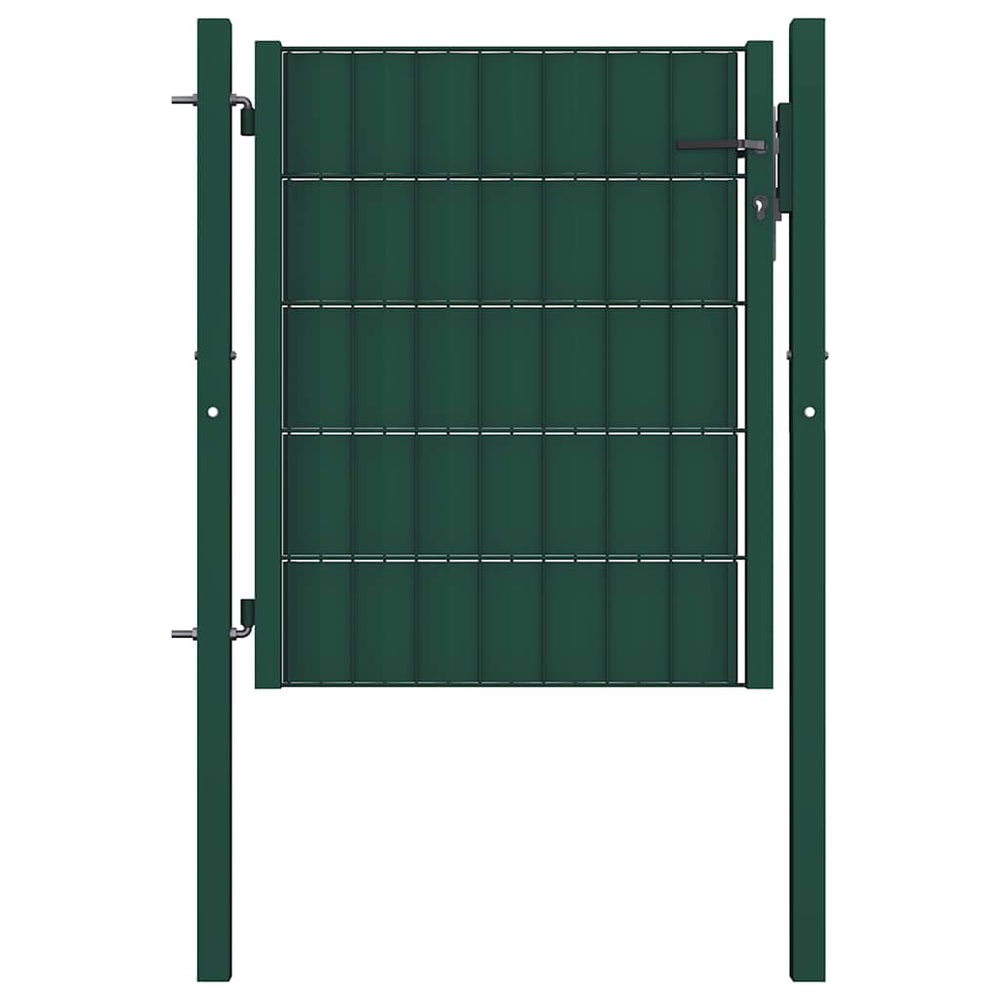 vidaXL PVC and Steel Garden Gate 100 x 81 cm Green