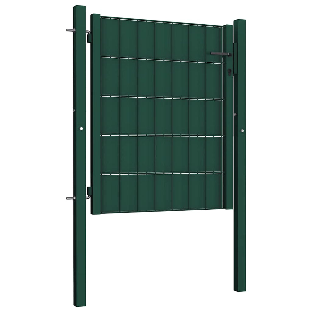 vidaXL PVC and Steel Garden Gate 100 x 81 cm Green
