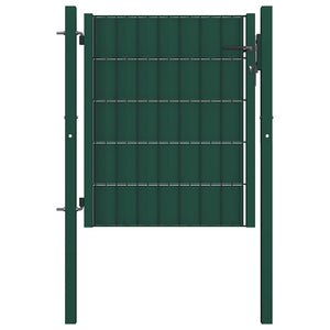 vidaXL PVC and Steel Garden Gate 100 x 100 cm Green