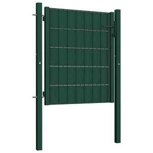 vidaXL PVC and Steel Garden Gate 100 x 100 cm Green