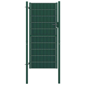 vidaXL Garden Gate PVC and Steel 100 x 124 cm Green