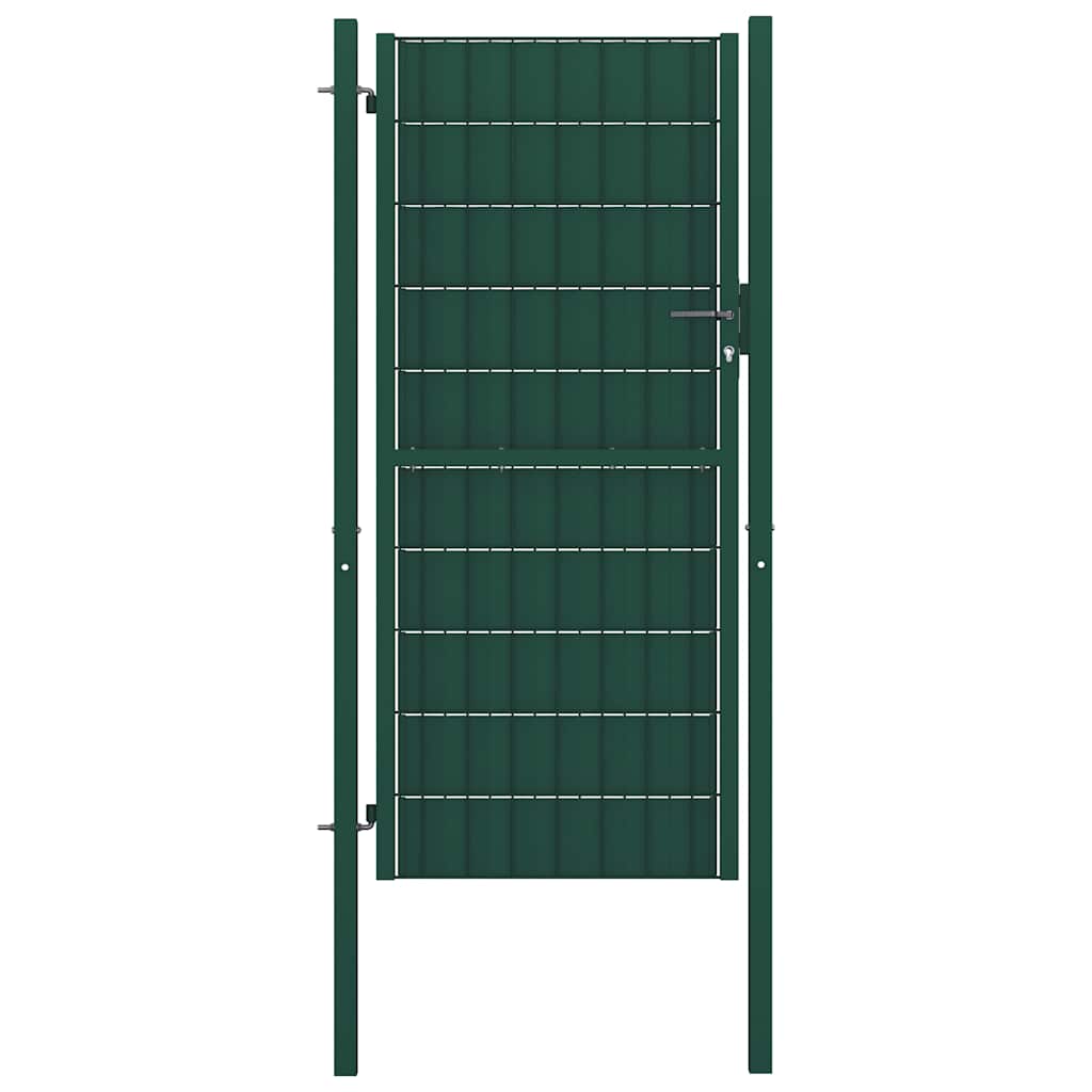 vidaXL Garden Gate PVC and Steel 100 x 124 cm Green