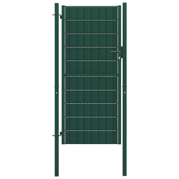 vidaXL Garden Gate PVC and Steel 100 x 124 cm Green