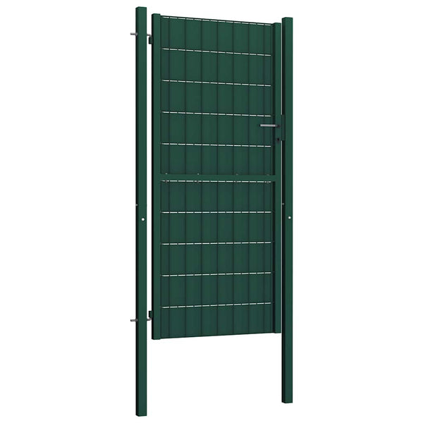vidaXL Garden Gate PVC and Steel 100 x 124 cm Green