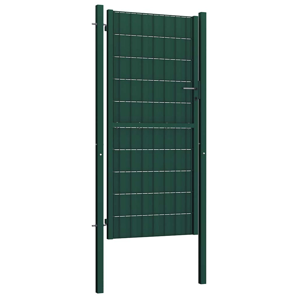 vidaXL PVC and Steel Garden Gate 100 x 164 cm Green