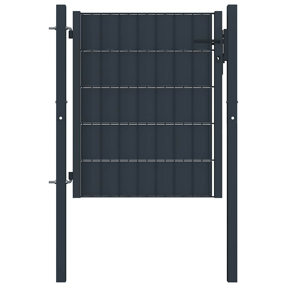 vidaXL PVC and Steel Garden Gate 100 x 81 cm Anthracite