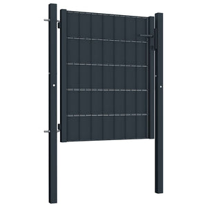 vidaXL PVC and Steel Garden Gate 100 x 100 cm Anthracite