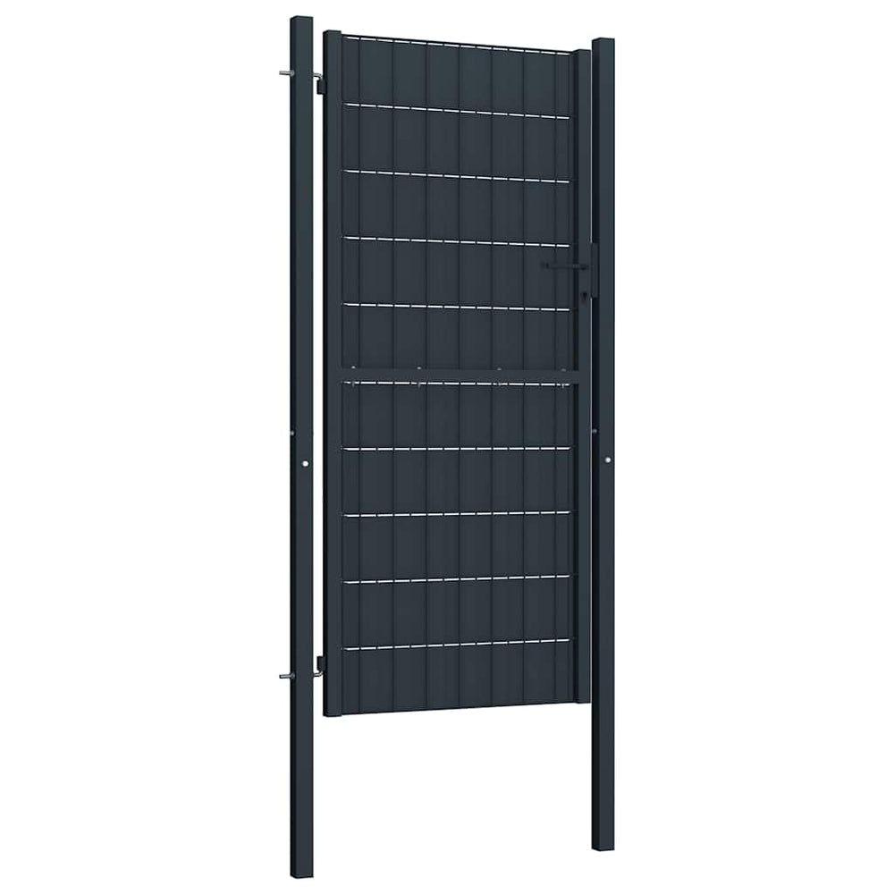vidaXL PVC and Steel Garden Gate 100 x 164 cm Anthracite