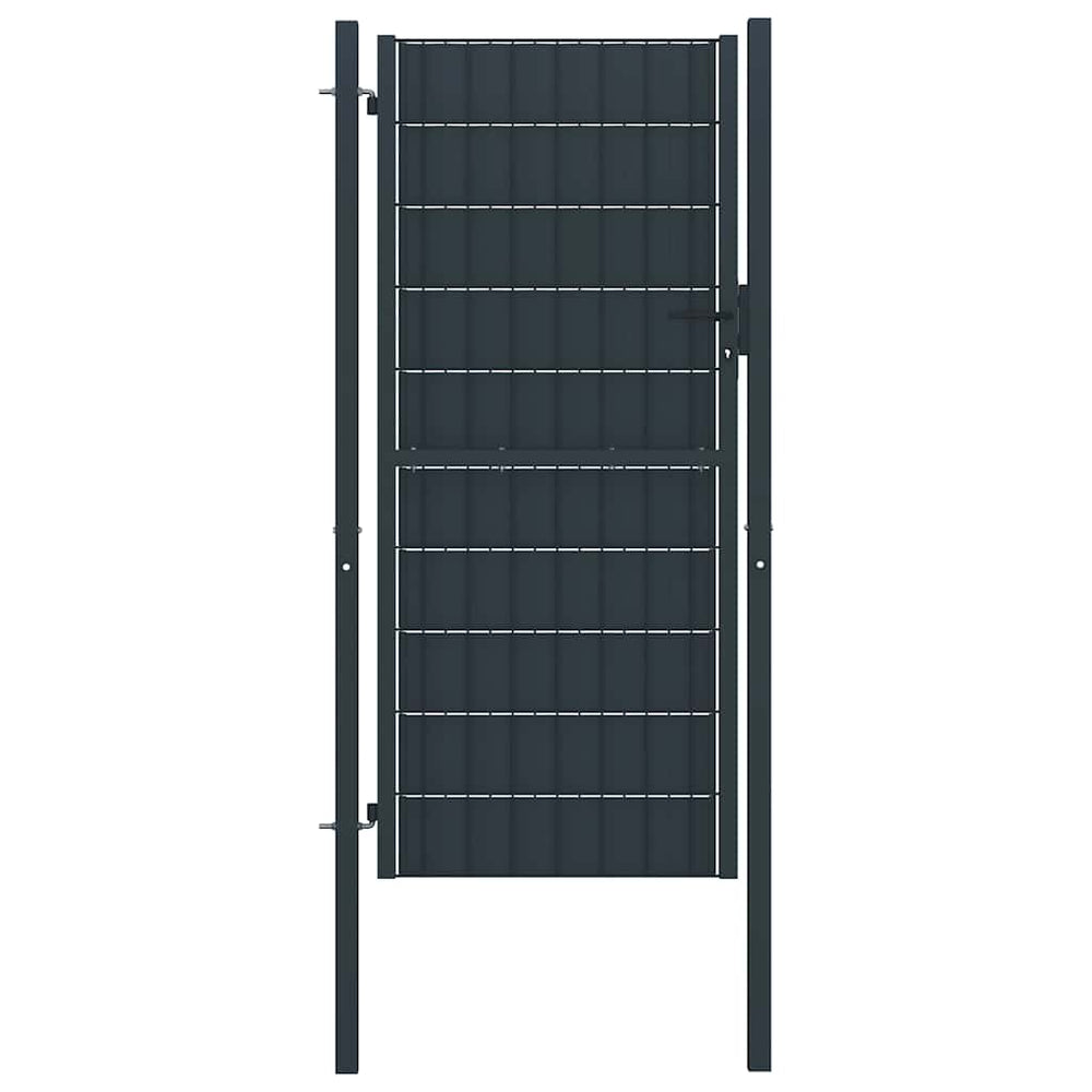 vidaXL Garden Gate PVC and Steel 100 x 204 cm Anthracite