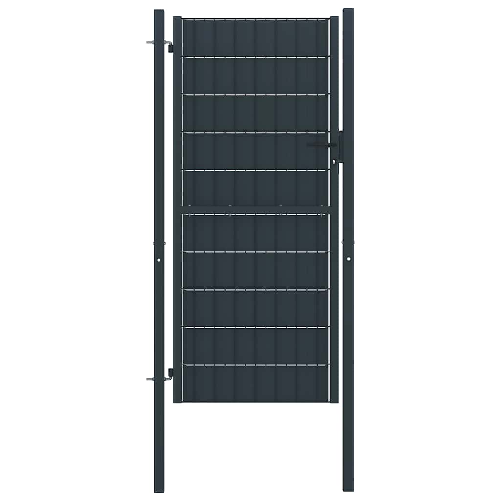 vidaXL Garden Gate PVC and Steel 100 x 204 cm Anthracite