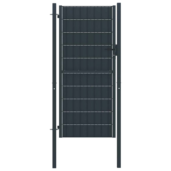 vidaXL Garden Gate PVC and Steel 100 x 204 cm Anthracite
