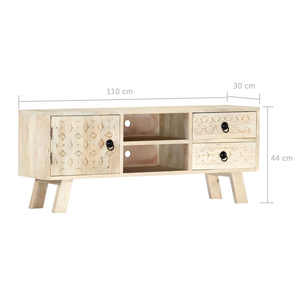 vidaXL TV Cabinet 110 x 30 x 44 cm Solid Mango Wood