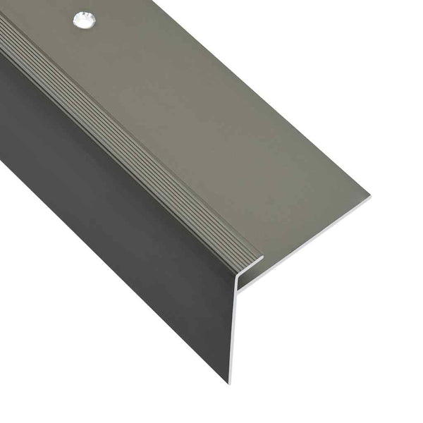 vidaXL F-Shape Stair Nosing 15 pcs. Aluminum 90 cm Brown