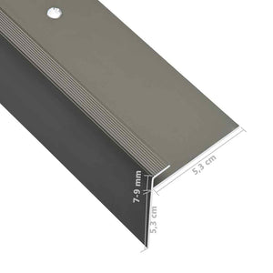 vidaXL F-Shape Stair Nosing 15 pcs. Aluminum 90 cm Brown