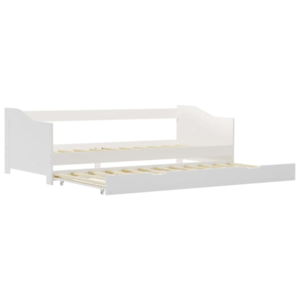 vidaXL Extendable Day Bed Frame White Pine Wood 90x200 cm