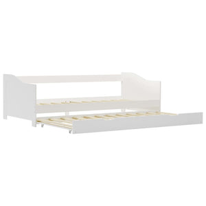 vidaXL Extendable Day Bed Frame White Pine Wood 90x200 cm