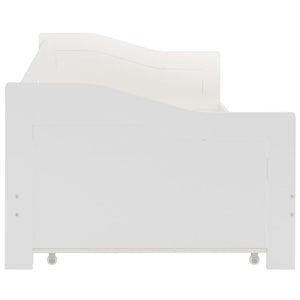 vidaXL Extendable Day Bed Frame White Pine Wood 90x200 cm